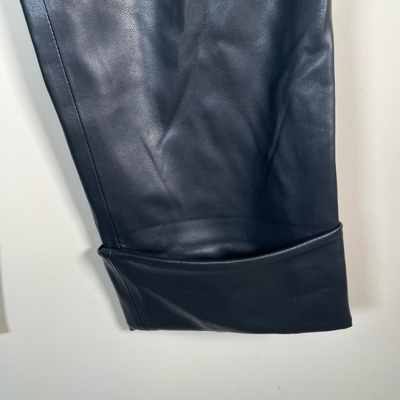 Dorthee Schumacher Pleated Vegan Leather Pants black cropped cuffed HIGH RISE - Picture 6 of 16